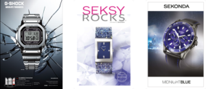 G-Shock, Seksy Rocks, and Sekonda Advertisements